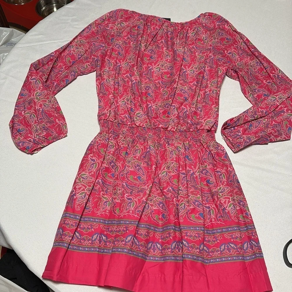 RALPH LAUREN Girls Paisley Dress, NWT. Size 14.